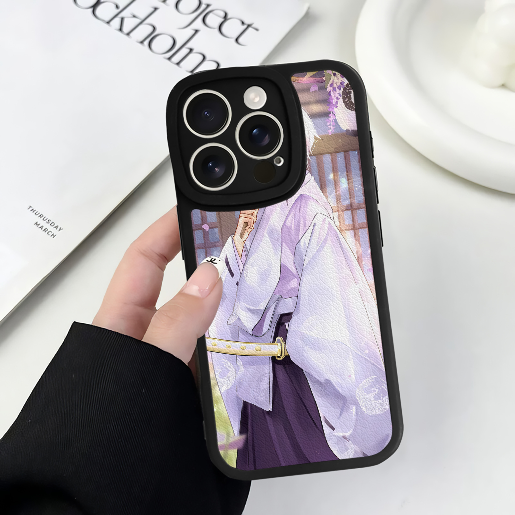 （画像用） 刀剣乱舞 Touken Ranbu 【iPhone 16シリーズ対応】シリコンスマホケース（レザー調） 材質：シリコン